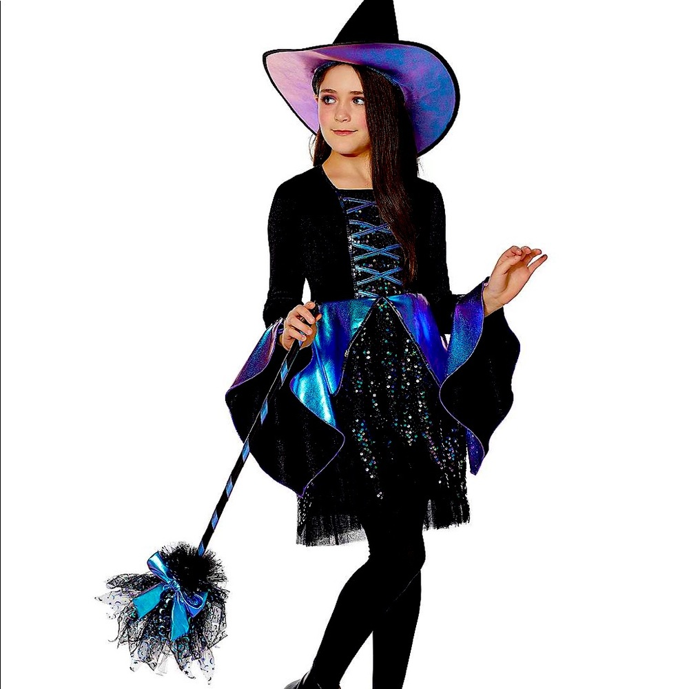 Small Purple & Black kids Mystic Witch Costume